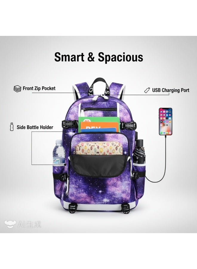 Aolida 1-Piece Men's Korean Version Laptop Backpacks Minimalist Middle School Student Backpack Heat Transfer Printed Casual Backpack - Image 5
