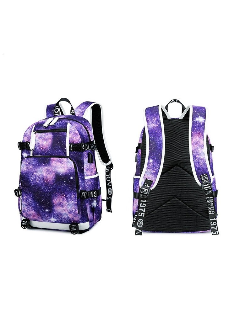 Aolida 1-Piece Men's Korean Version Laptop Backpacks Minimalist Middle School Student Backpack Heat Transfer Printed Casual Backpack - Image 3