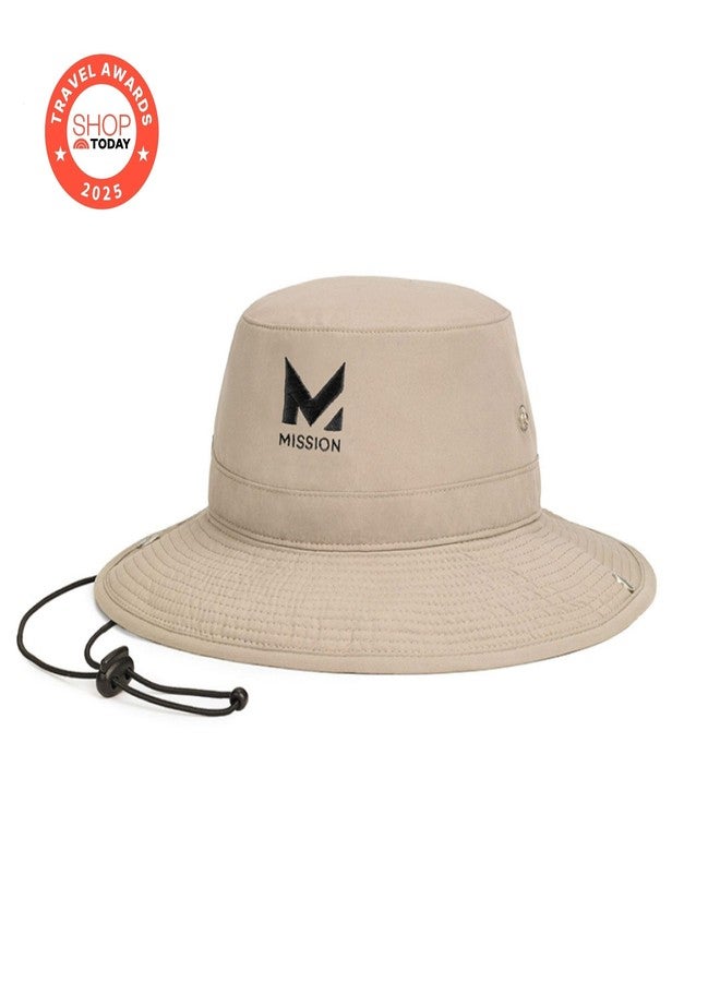 MISSION Cooling Bucket Hat, UPF 50, 3" Wide Brim Sun Hat - Cools When Wet, UPF 50, Khaki, One size - Image 2
