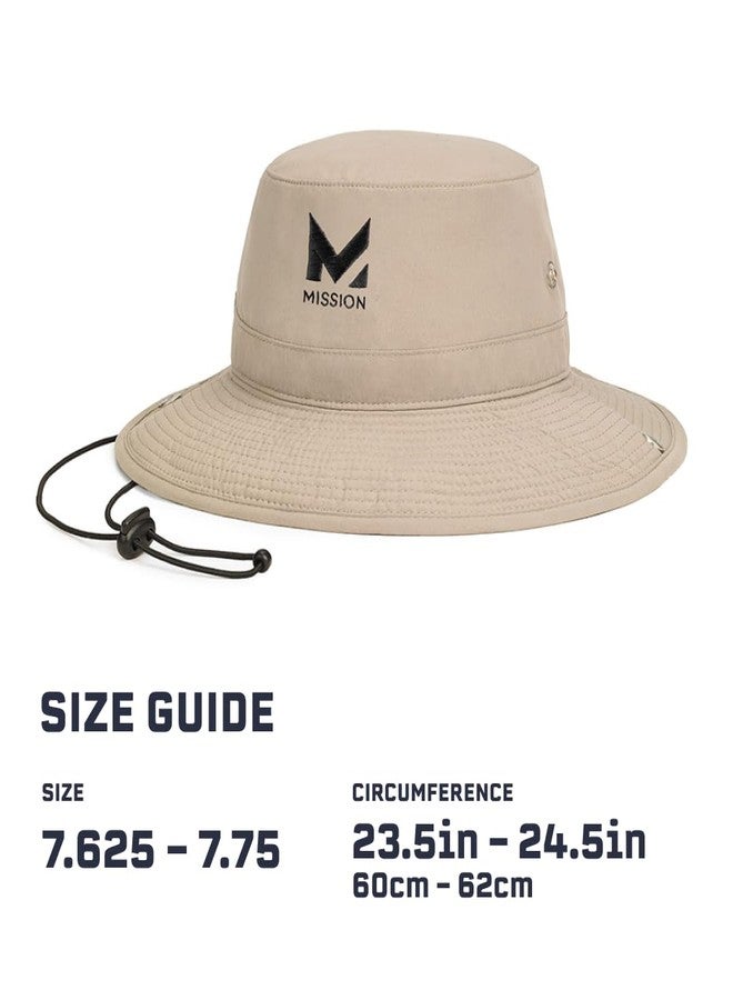 MISSION Cooling Bucket Hat, UPF 50, 3" Wide Brim Sun Hat - Cools When Wet, UPF 50, Khaki, One size - Image 3