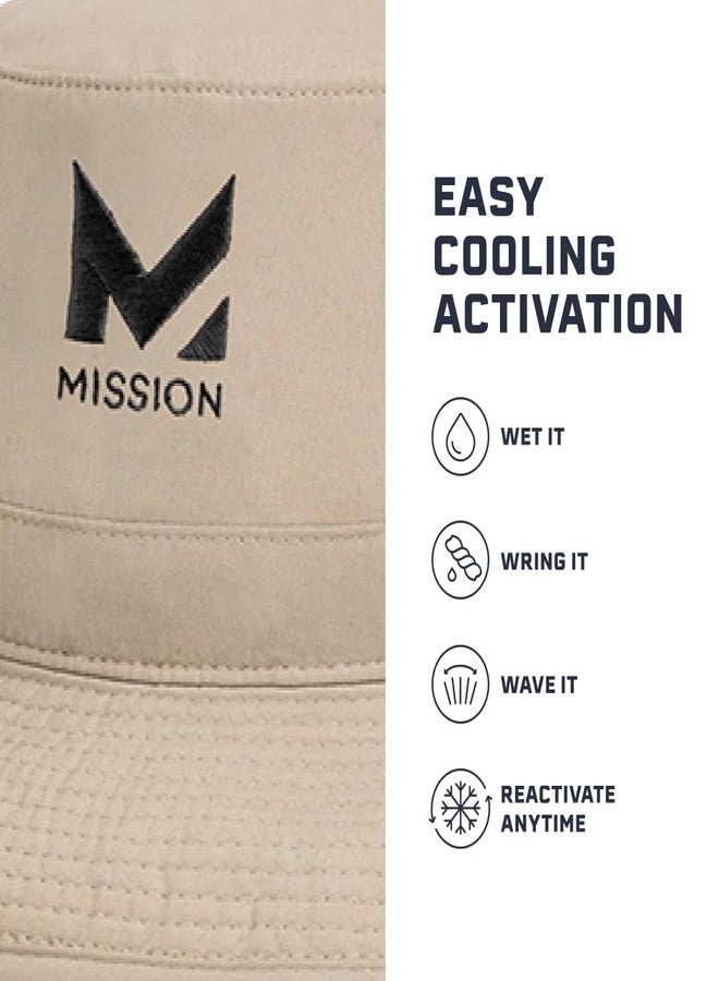 MISSION Cooling Bucket Hat, UPF 50, 3" Wide Brim Sun Hat - Cools When Wet, UPF 50, Khaki, One size - Image 5