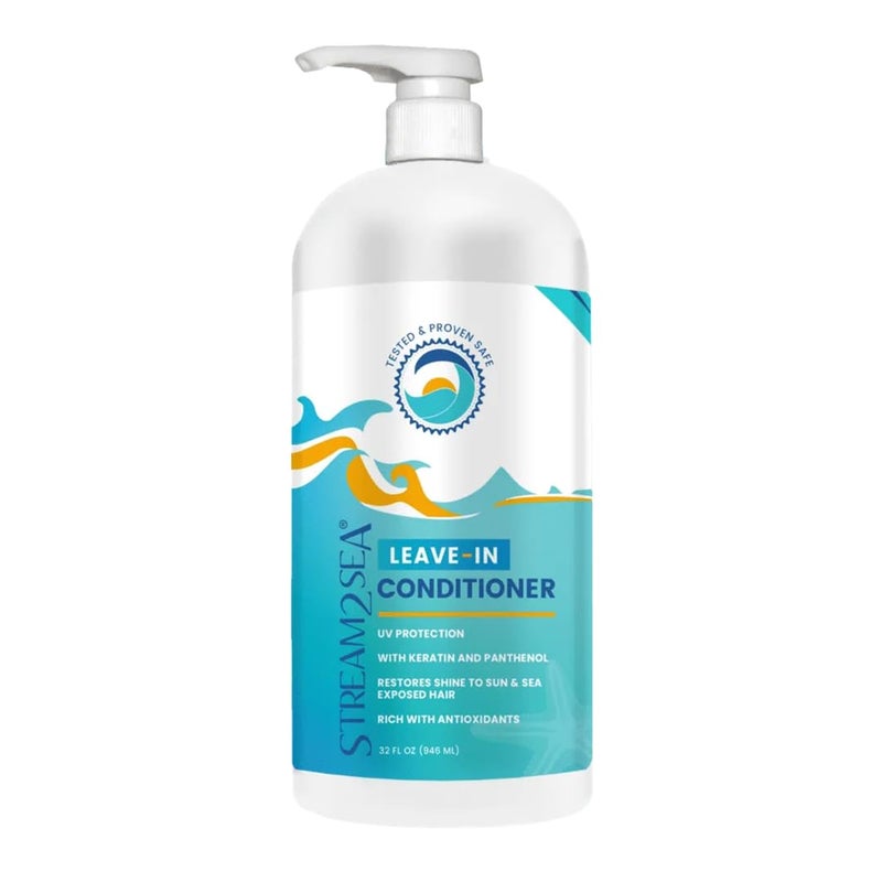 STREAM 2 SEA Leave In Conditioner Reef Safe Hair Conditioner Formula For Dry and Damaged Hair 32 oz Paraben Free Hair Detangler with UV Protection For All Hair Types