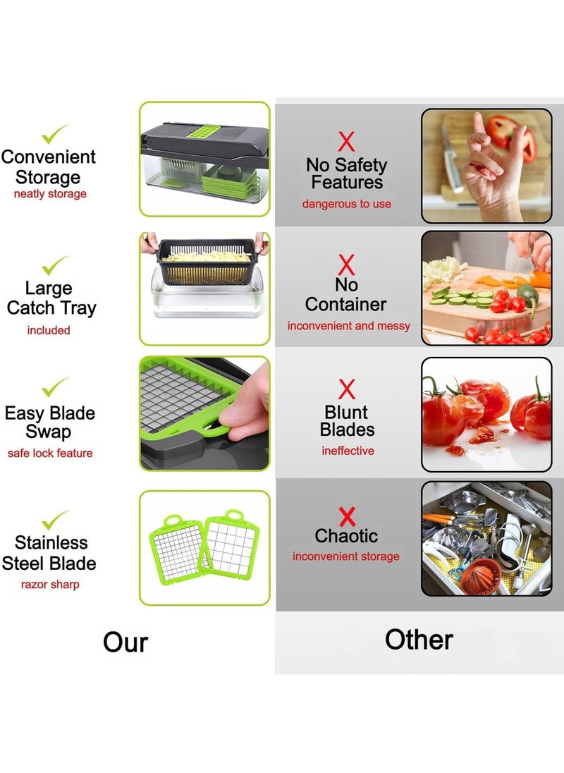 Crown Home - Multifunctional Vegetable Chopper Cutter Slicer And Dicer Tool - Image 1