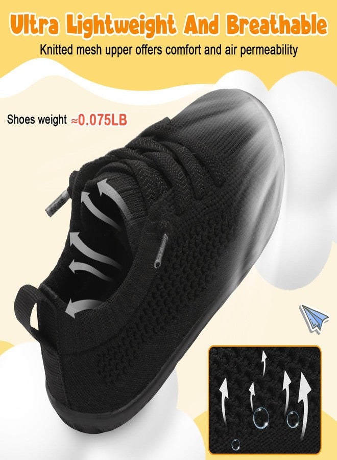 FEETCITY Baby Walking Shoes Boys Girls Slip On Shoes Lightweight Breathable Infant Sock Shoe Barefoot Flexible Black - Image 4