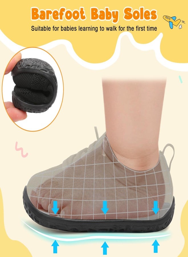 FEETCITY Baby Walking Shoes Boys Girls Slip On Shoes Lightweight Breathable Infant Sock Shoe Barefoot Flexible Black - Image 5