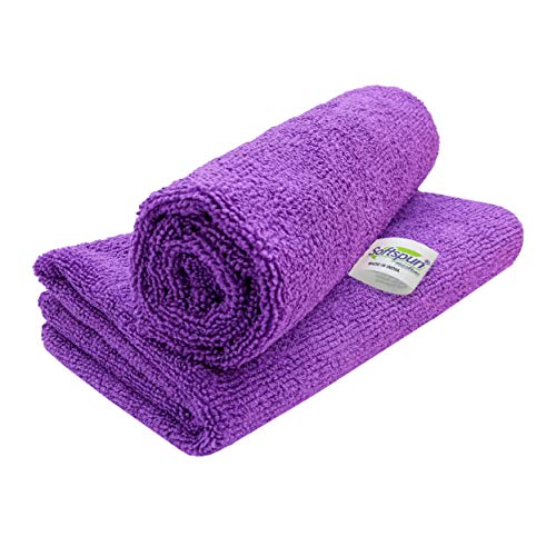SOFTSPUN Microfiber Cleaning Cloths, 2pcs 40x40cms 340GSM Purple! Highly Absorbent, Lint and Streak Free, Multi -Purpose Wash Cloth for Kitchen, Car, Window, Stainless Steel, Silverware. - Image 2