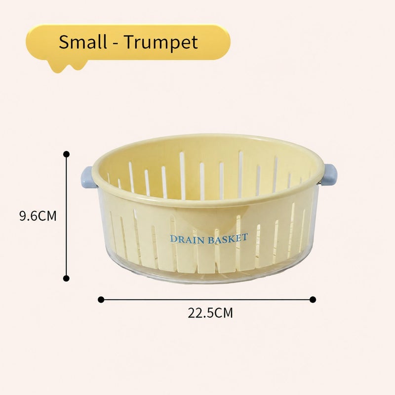 Small Size Cherry Pink Double-Layer Vegetable Washing Basin with Drainage Basket - Cute Fruit Tray for Home Living Room and Kitchen - Image 5