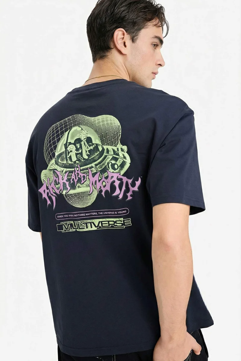 DeFacto Rick and Morty Boxy Fit Crew Neck Printed T-Shirt