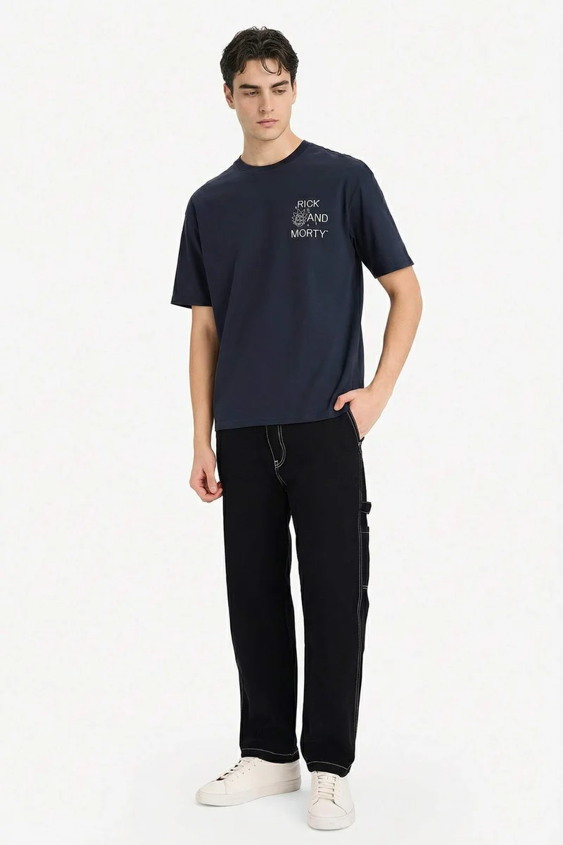 DeFacto Rick and Morty Boxy Fit Crew Neck Printed T-Shirt