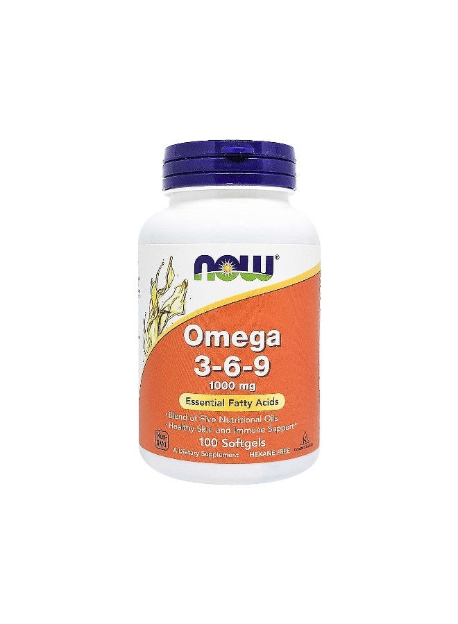 Now Foods Omega 3-6-9 1000mg 100 Softgels - Image 1