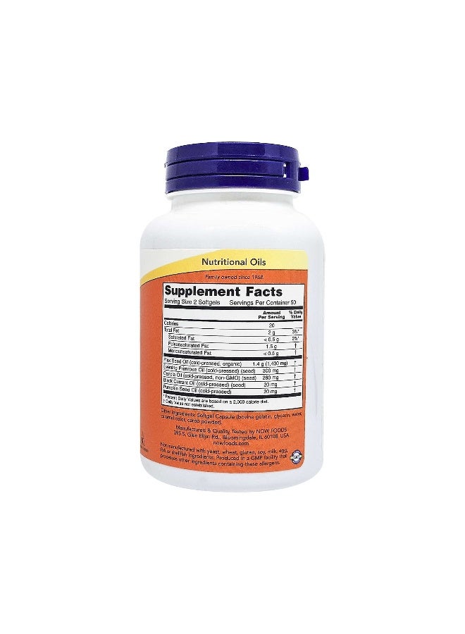 Now Foods Omega 3-6-9 1000mg 100 Softgels - Image 2