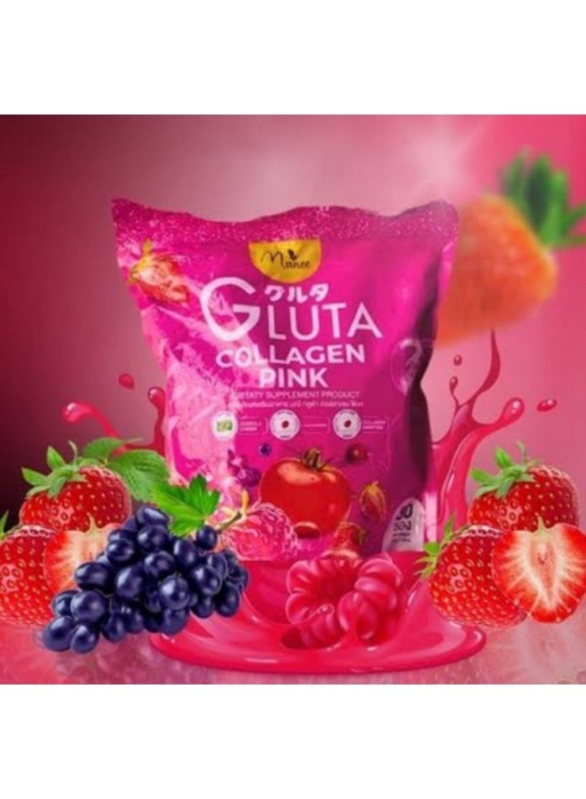 ماني عصير جلوتا كولاجين وردي - 30 كيسًا - Image 4