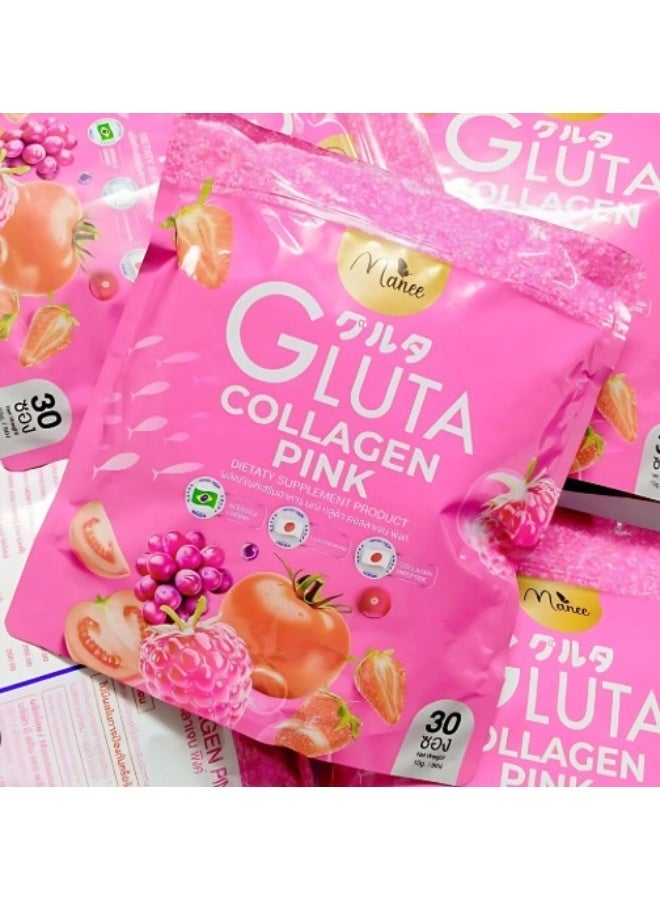 ماني عصير جلوتا كولاجين وردي - 30 كيسًا - Image 2