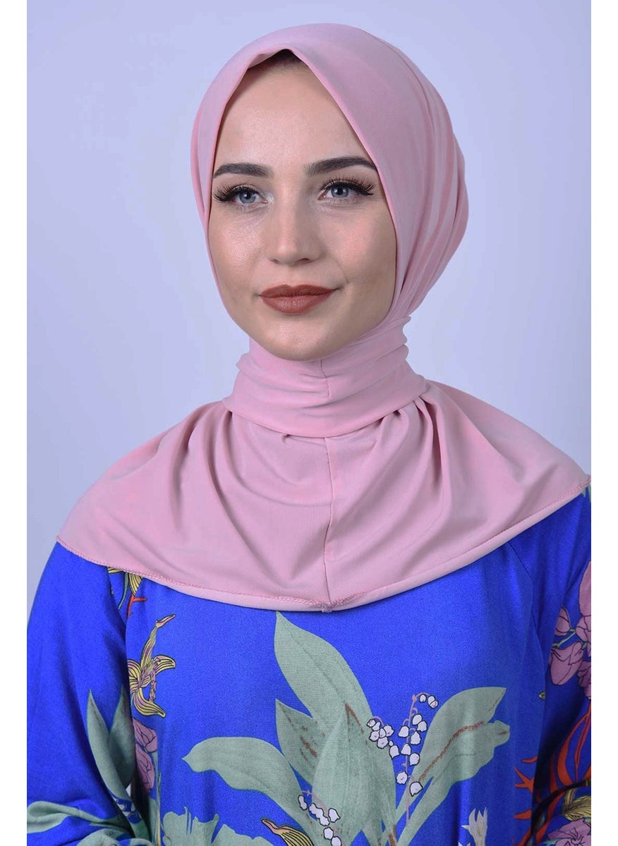 Belifanti Collection Women's Hijab Snap Bone Sandy Hijab Neck Collar Bone Pink  - Image 1