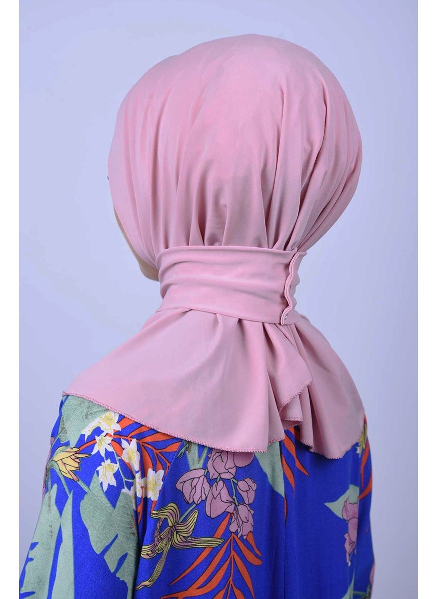 Belifanti Collection Women's Hijab Snap Bone Sandy Hijab Neck Collar Bone Pink  - Image 2