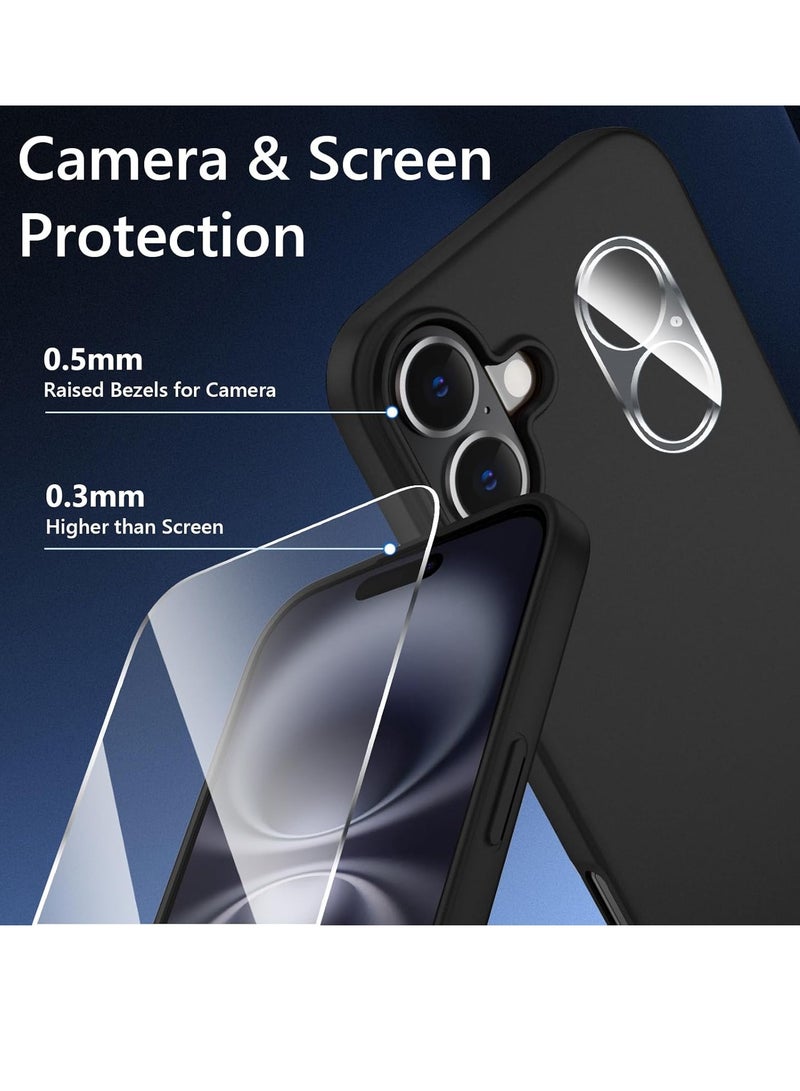 Ultra-Thin Matte Case for iPhone 16 with Upgraded Camera Lens and Screen Protectors – Black - Image 3