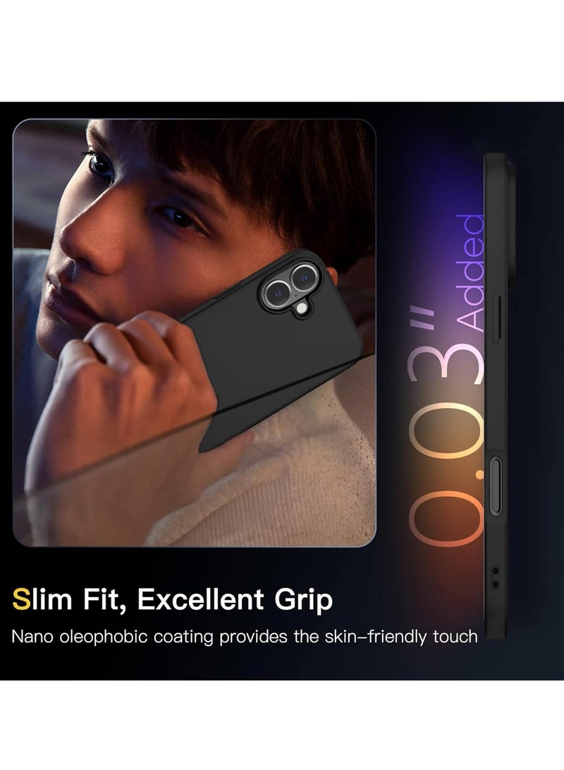 Ultra-Thin Matte Case for iPhone 16 with Upgraded Camera Lens and Screen Protectors – Black - Image 5