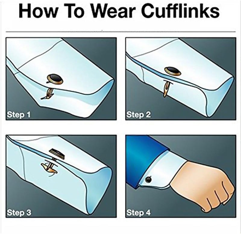 IPINK -Mens Cufflinks and Studs Set Tuxedo Formal Kit Shirts Business Wedding - Image 2