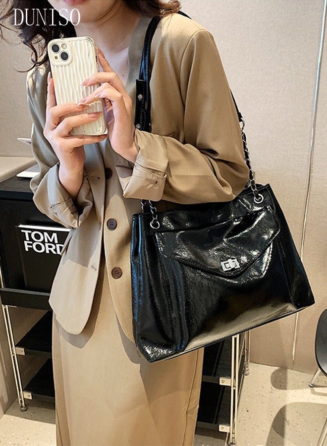 DUNISO 2 in 1 Women's Shoulder Tote Bag Faux Leather Handbag for Women Large Capacity Messenger Fashionable Travel Shoulder Bag for Ladies Girls College Students - Image 2