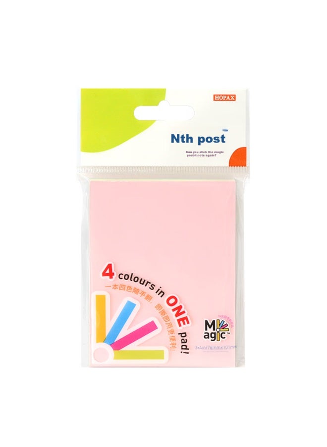 Stickn Magic Sticky Notes Memo Pads 76*101mm, Pastel 4 Colors, 100 Sheets/book, 31102 - Image 4