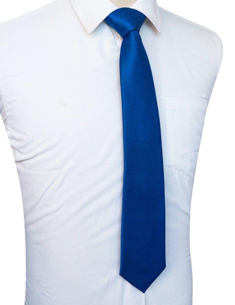 JEMYGINS Royal Blue Tie Silk Necktie for Men Business and Wedding - Image 4