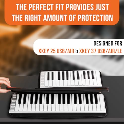 CME Official Solar Xkey Double-Layer Protection Carrying Case for Xkey 37 Air/USB/LE MIDI Keyboard Controller with Additional Pouch for Xkey 25 Air/USB, Slim, Lightweight, Foam Interior, Durable Polyester - Image 4