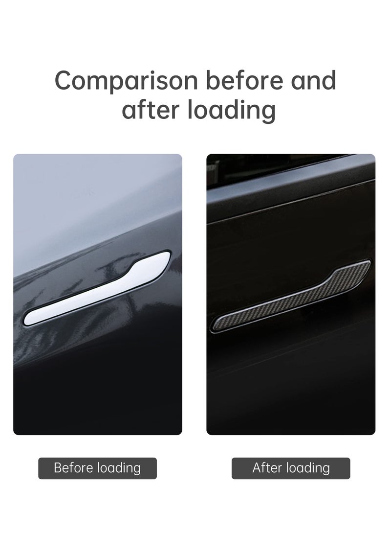 Carbon Fiber Door Handle Protector for Tesla Model 3/Y - Anti-Scratch Door Handle Stickers & Retrofit Decorative Accessories for Enhanced Protection and Style. - Image 2