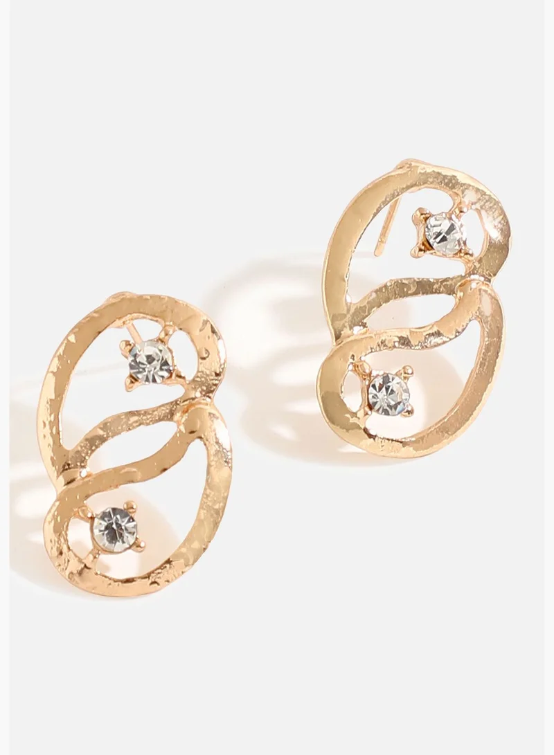 SOHI Gold Plated Designer Stone Necklace, Earring, Ring and Bracelet Set