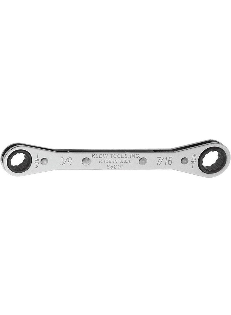 Klein Tools 68201 Ratcheting Box Wrench 3/8 Inch X 7/16 Inch With Reverse Ratcheting And Chrome Plated Finish - Image 3