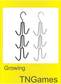 TNGames Metal Hook Hanger Silver Black 2-in-1  - Image 1