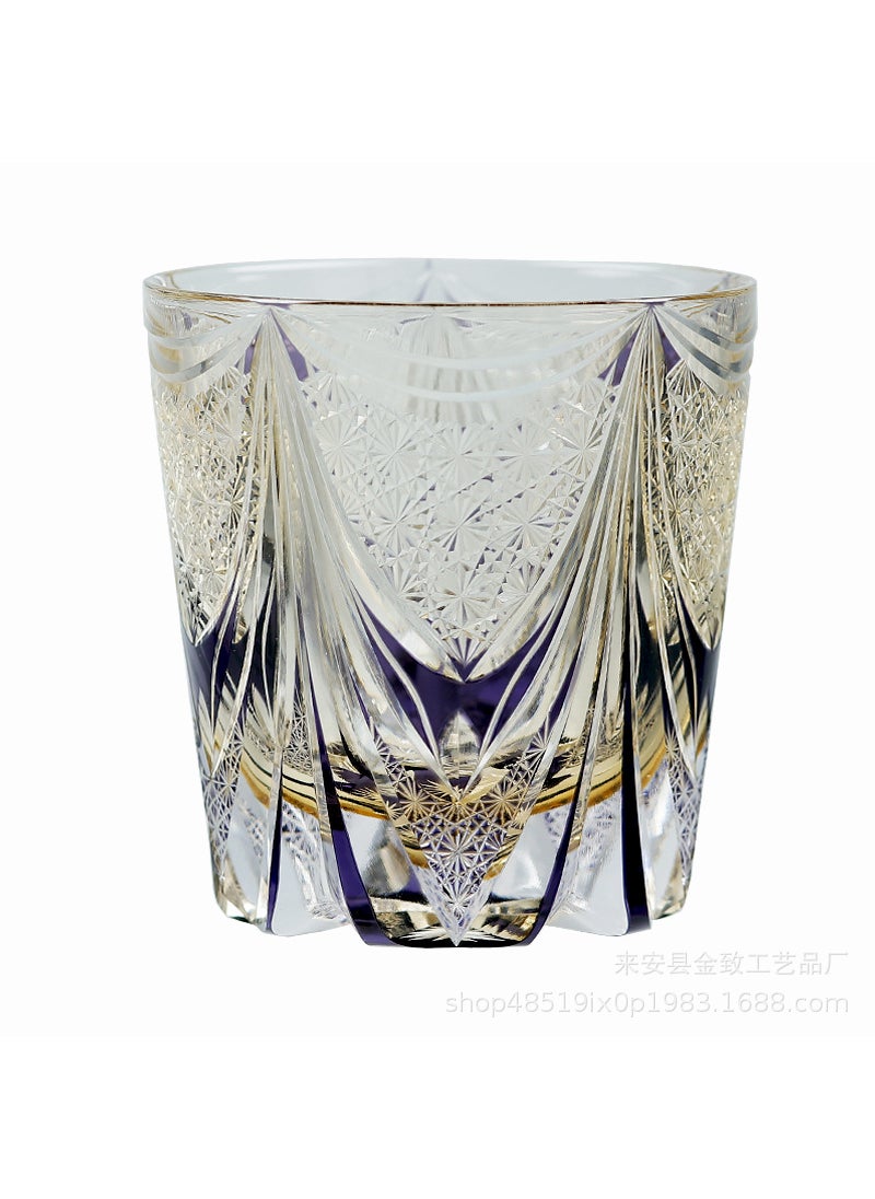 Generic - Hand-Carved Edo Kiriko Whisky Glass Gift Set Purple Thousand Sail - Image 1
