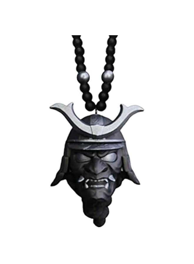 Generic Hannya Japanese Oni Samurai Helmet Car Hanging Pendant Car Rearview Mirror Pendant Fashion Car Decoration Car Ornament Accessories Hanging Charm - Image 1