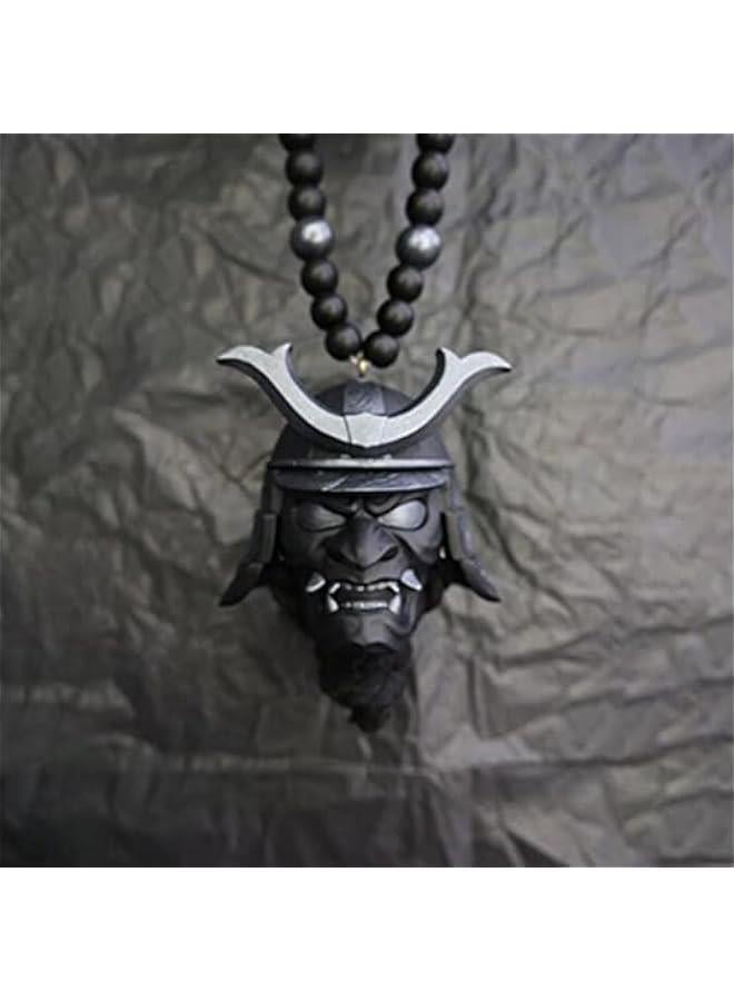Generic Hannya Japanese Oni Samurai Helmet Car Hanging Pendant Car Rearview Mirror Pendant Fashion Car Decoration Car Ornament Accessories Hanging Charm - Image 2