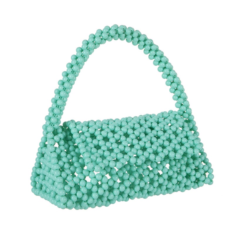 Abvokury YUSHINY Candy Color Acrylic Beaded Hollow Handbag Evening Clutch Triangle Bags for Wedding Party (Jade) - Image 2