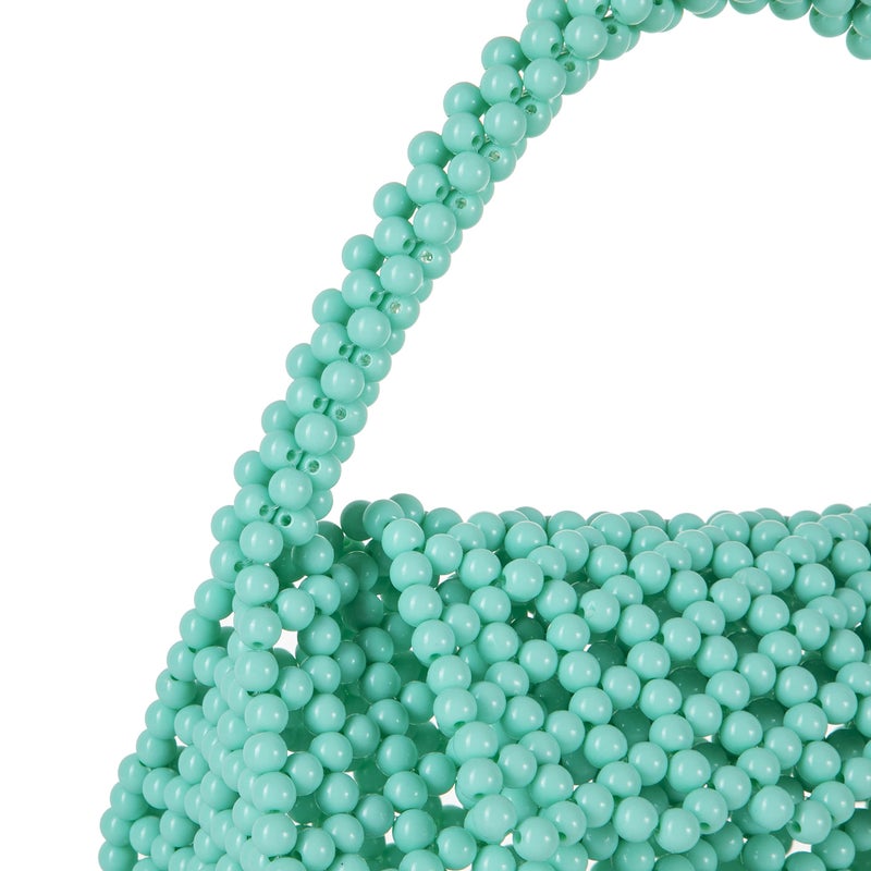 Abvokury YUSHINY Candy Color Acrylic Beaded Hollow Handbag Evening Clutch Triangle Bags for Wedding Party (Jade) - Image 3