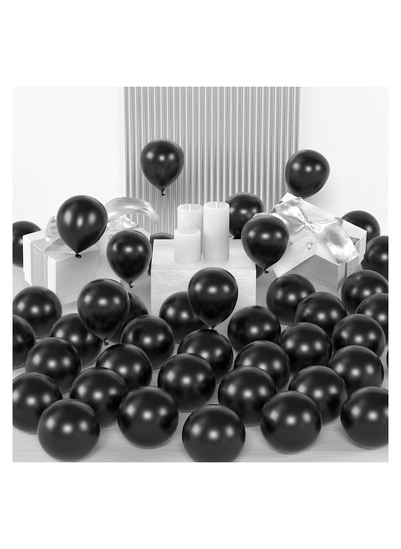 Boxwoods - 100 PCS OF Helium Quality Thick Shiny Black Latex Balloons 3.2g For Birthday Anniversary Graduation New Year Party Decoration - Image 1