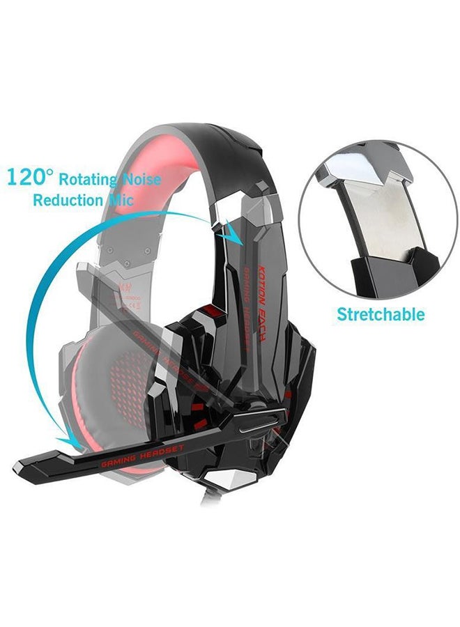 KOTION EACH G9000 Gaming Headset Headphone With Stereo Jack Black/Red - Image 2
