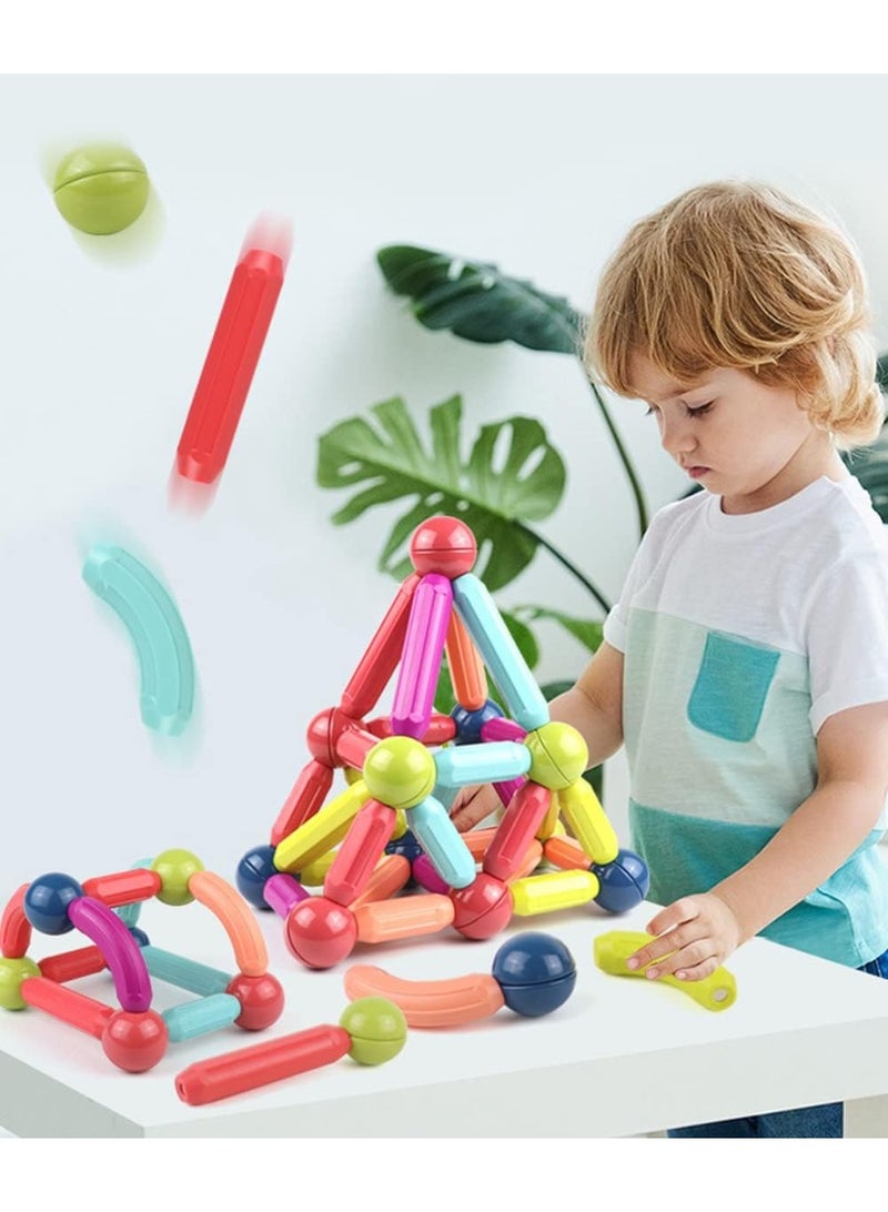 Magnetic Building Blocks Set 64 Pieces – Learn and Create in a Fun Way! 🧲✨ Montessori educational toys in science, technology, engineering and mathematics, safe and non-toxic, suitable for children aged 3 and above. - Image 2
