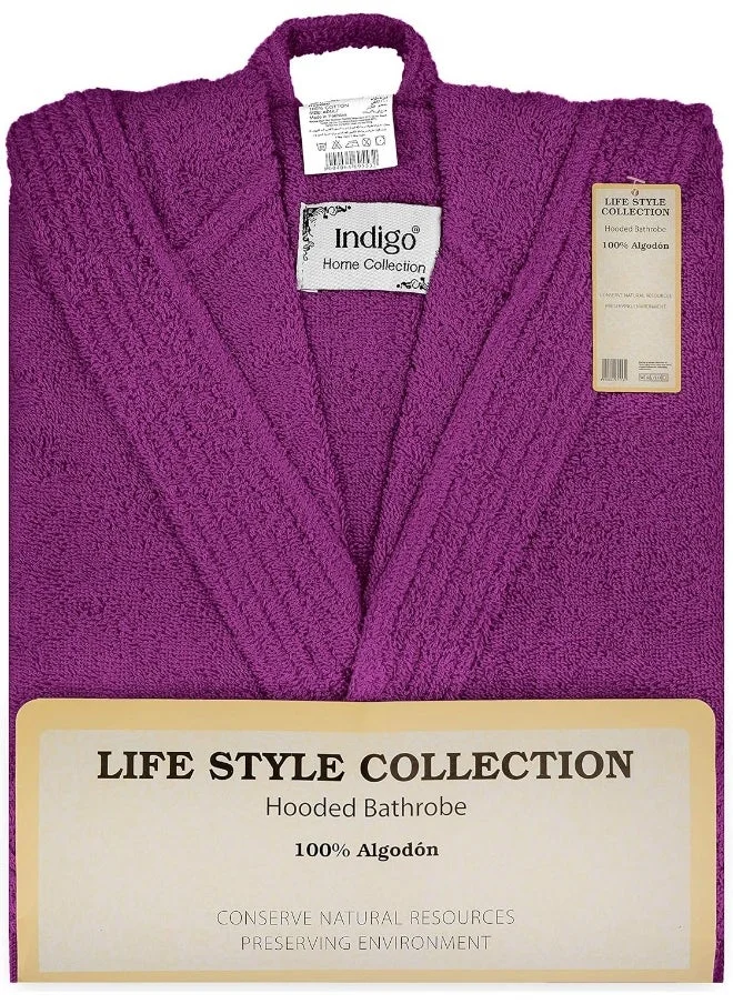 بليس كاسا أساسيات المنزل - رداء حمام بغطاء رأس للجنسين - 100% قطن، فائق النعومة، عالي الامتصاص للنساء والرجال - مثالي للاستخدام اليومي، للجنسين والبالغين