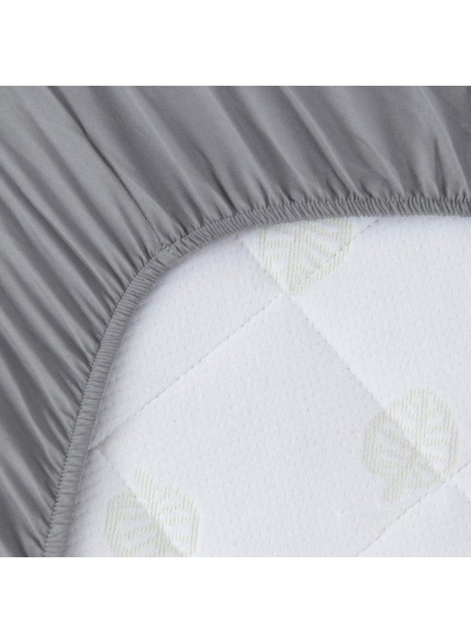 بيلوبان ملاءات مربعة ملائمة للعب/حظيرة اللعب، مثالية لغرفة جديدة 2 / حظيرة لعب محمولة من TotBloc، عبوة من قطعتين، مصنوعة من الألياف الدقيقة فائقة النعومة، ملاءة ملائمة للعب، باللون الرمادي. - Image 4