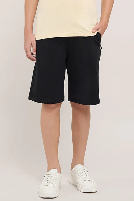 R&B Solid Shorts with Drawstring Waist