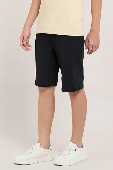 R&B Solid Shorts with Drawstring Waist
