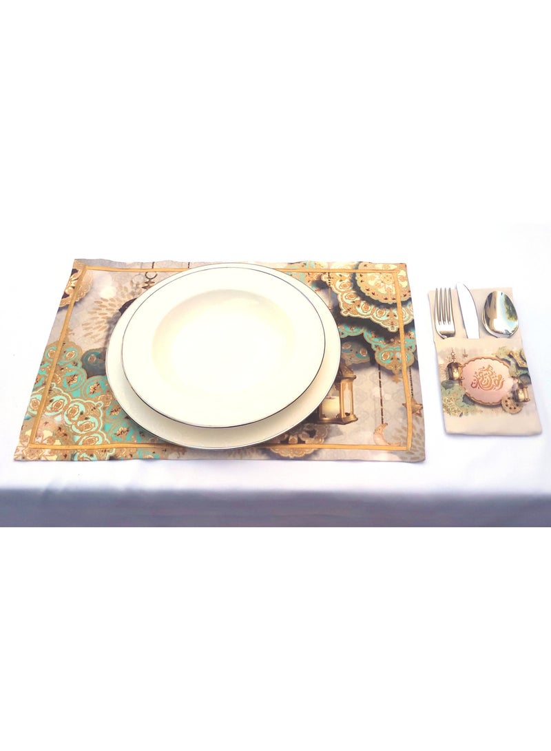 Alwan Ramadan Set of 6 Place mats and 6 Cutlery Holders - Image 5