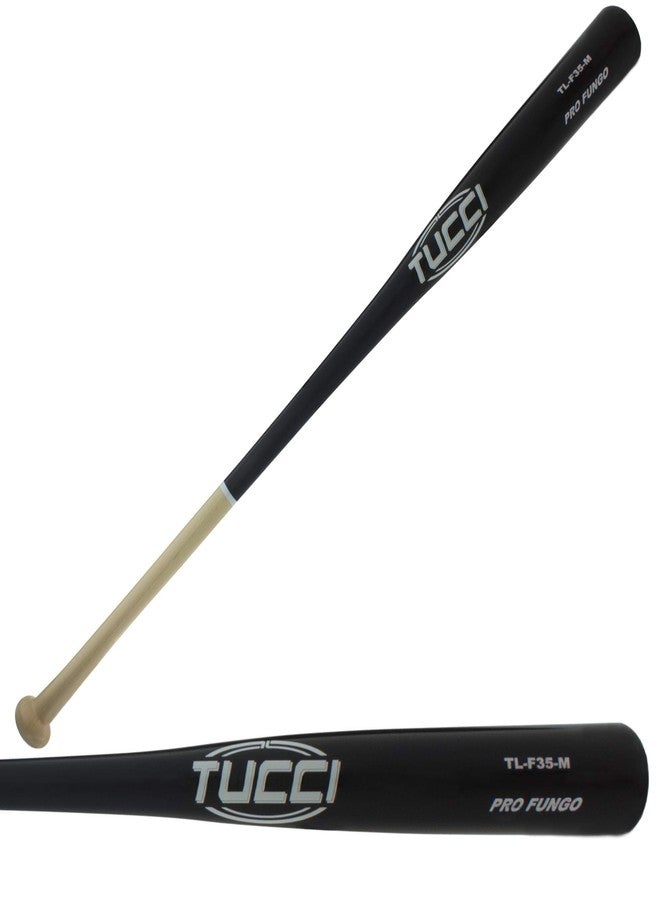توتشي مضرب تدريب البيسبول Tucci F30 Fungo Trainer مصنوع من خشب القيقب، غير مطلي، طبيعي/أسود، 35 بوصة - Image 1