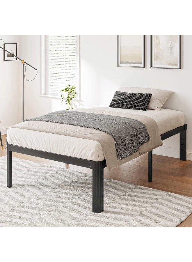Hunlostten 18in Twin XL Heavy Duty Bed Frame No Box Spring Needed, Tall Metal Twin XL Platform Bed Frame with Round Corners, Easy Assembly, Noise Free, Black - Image 2