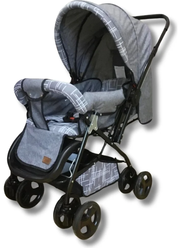 Vav Baby Dual Comfort Line Double Stroller Gray