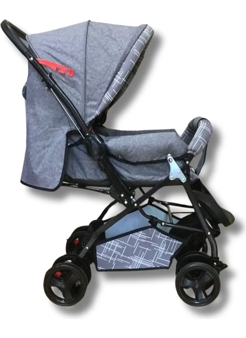 Vav Baby Dual Comfort Line Double Stroller Gray