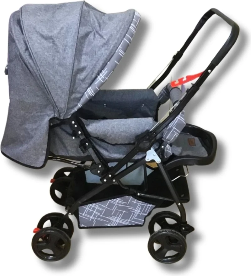 Vav Baby Dual Comfort Line Double Stroller Gray