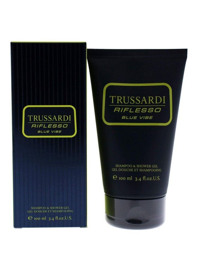 TRUSSARDI Riflesso Blue Vibe Men Shampoo And Shower Gel 3.4 Oz  - Image 1
