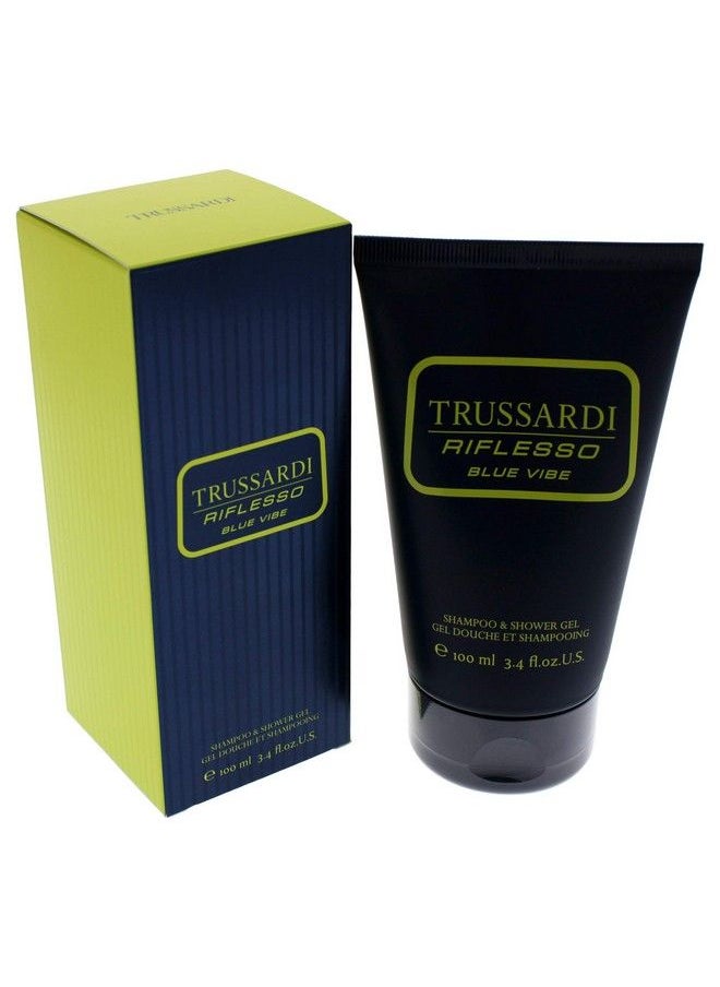 TRUSSARDI Riflesso Blue Vibe Men Shampoo And Shower Gel 3.4 Oz  - Image 5